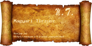 Magyari Tirzusz névjegykártya
